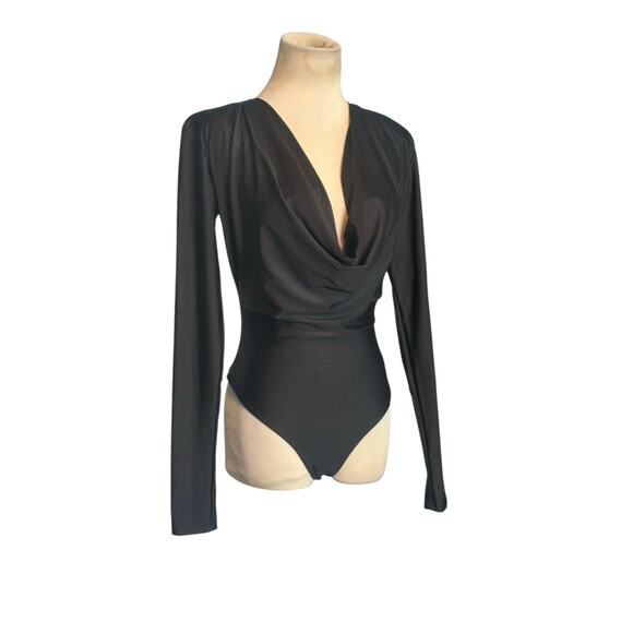 And Now This black long sleeves cowl neck bodysuit size XS - Picture 10 of 14